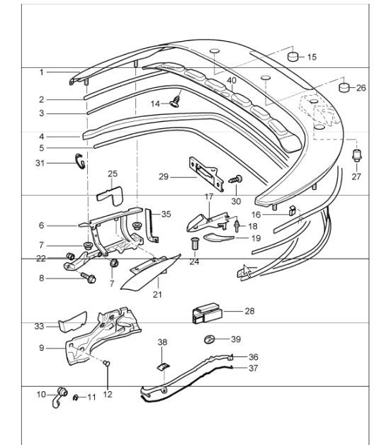 Diagram 811-13 Porsche 996 C2 3.4L 1997-08/01 Carrosserie
