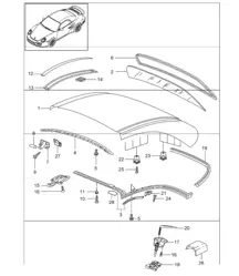 hardtop, accessories and gaskets 997.1 TURBO I550 (Hard Top) 2007-09