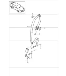 seat belt rear 997.1 TURBO CABRIO 2007-09