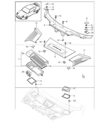 particle filter and cowl panel covering 997.1 TURBO 2007-09