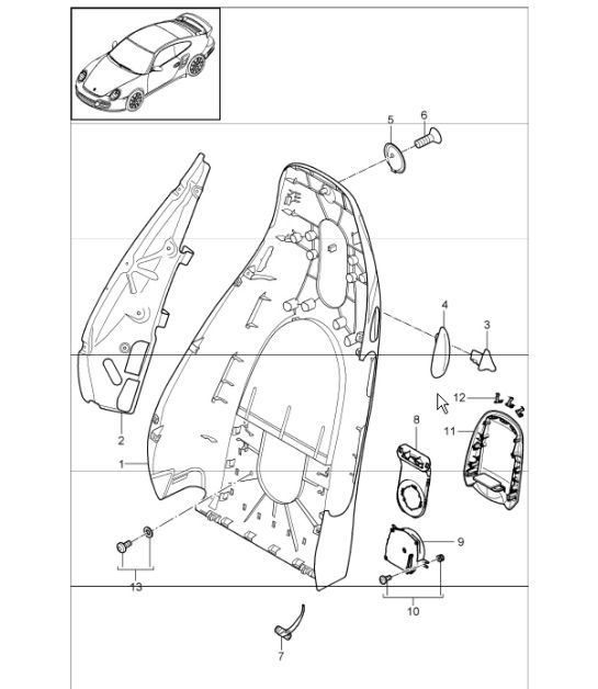 Diagram 817-10 Porsche Cayman 987C/981C (2005-2016) Body