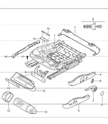 seat adjuster, sports seat, manually 997.1 TURBO 2007-09