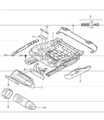 seat adjuster, sports seat, elect. vertical adjustment 997.1 TURBO 2007-09