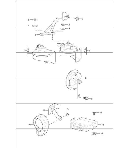 Diagram 903-00 Porsche 996 C4 3.4L 1997-08/01 Materiale elettrico