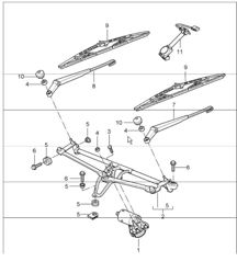 windscreen wiper system and rain sensor 997.1 TURBO 2007-09 windscreen wiper system and rain sensor 997.1 TURBO 2007-09