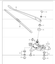 rear window wiper (I425) for 997.1 TURBO 2007-09