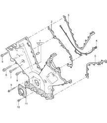 Abdeckung für Steuerkette / Dichtflansch - 4800,4850 - 955 Cayenne 2003-06