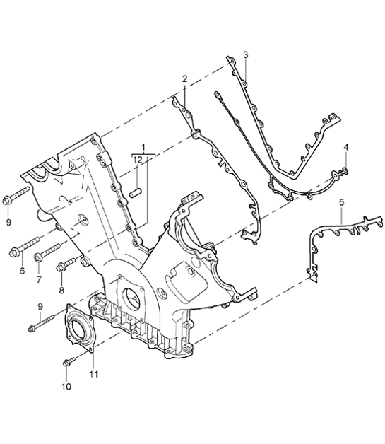 Diagram 101-07 Porsche Cayenne MK1 (955) 2003-2006 Motore