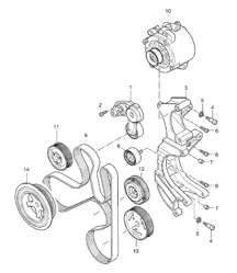 Belt tensioner / Belt drive - M02.2Y - 955 Cayenne 2004>>