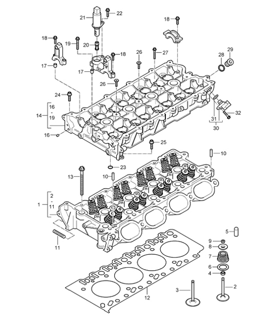 Diagram 103-00 Porsche Cayenne S 4.5L V8 2003>> Engine