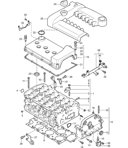 Diagram 103-02 Porsche Cayenne Turbo / Turbo S 4.8L 2007>> Engine