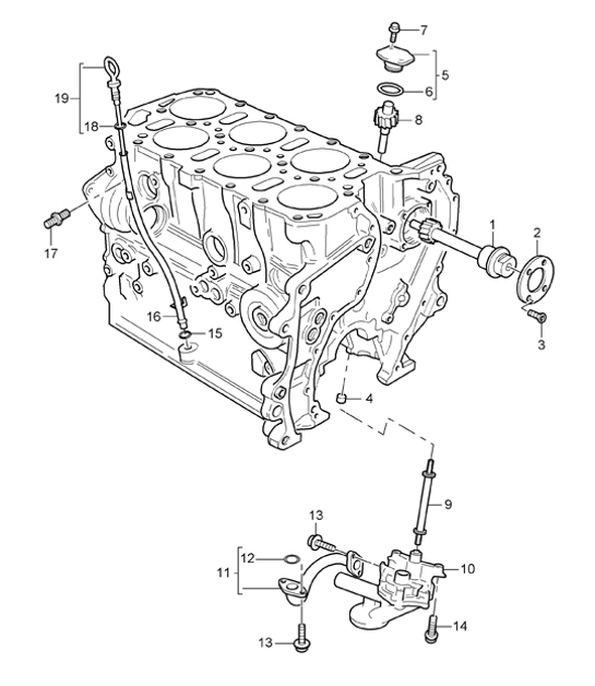 Diagram 104-02 Porsche 968 (1992-1995) Engine
