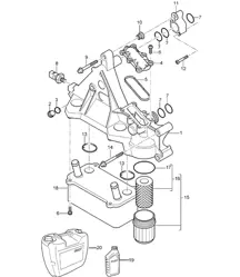 Oil filter / Console / heat exchanger - M48.00 / M48.50 - 955 Cayenne 2003-06