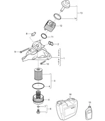 Oil filter / bracket / oil cooler - M02.2Y - 955 Cayenne 2004>>