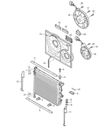 Water cooling 3 / radiator - IT90/T91 IT31 - 955 Cayenne 2003-06 Water cooling 3 / radiator - IT90/T91 IT31 - 955 Cayenne 2003-06