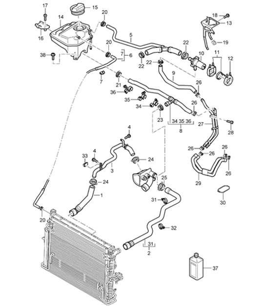 Diagram 105-27 Porsche Cayman 2.7L 987C 2006-08 Motore