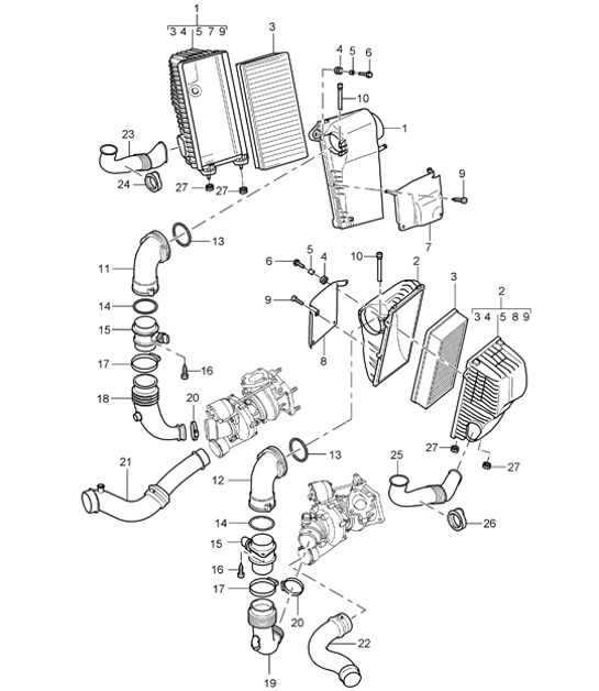 Diagram 106-05 Porsche Cayenne Coupé E-Hybrid V6 3.0L 340CV 