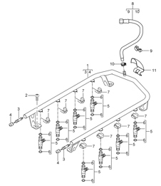 Tuyau de récupération de carburant - M48.00 / M48.50 - 955 Cayenne 2003-06 Tuyau de récupération de carburant - M48.00 / M48.50 - 955 Cayenne 2003-06
