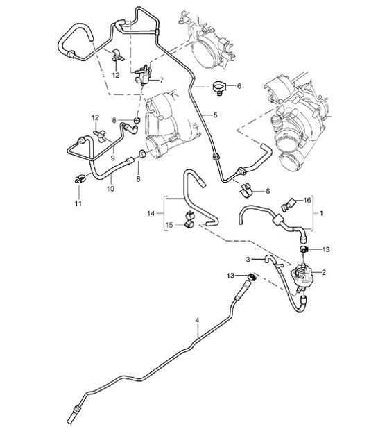 Diagram 107-25 Porsche Cayenne S V6 3.0L Hybrid 380HP Engine
