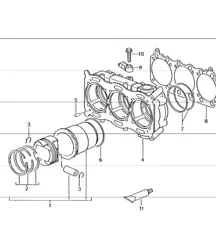 cylinder with piston 996 GT3-1 M96.76 2000-01 and 996 GT3-1/GT3 RS M96.79 2004-05