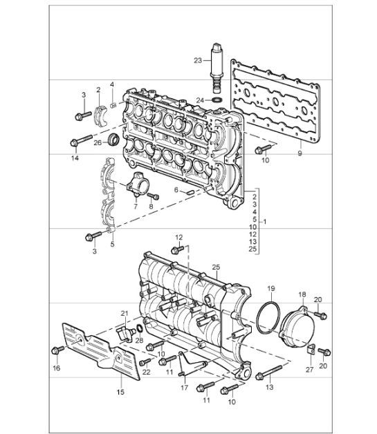 Diagram 103-10 Porsche Cayenne E-Hybrid V6 3.0L V6 340 CV 