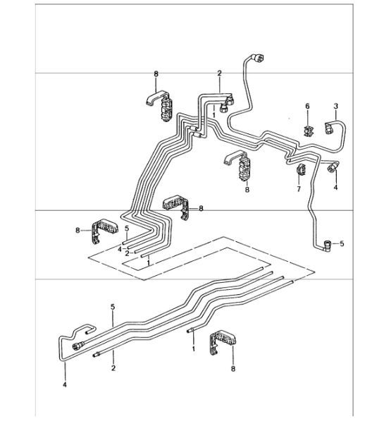 Diagram 201-05 Porsche Cayenne 3.2L V6 2003>> Fuel System, Exhaust System