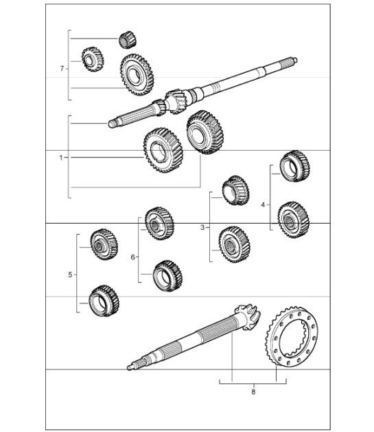 Diagram 303-00 Porsche 996 C4S 3.6L 09/01-2005 Transmission