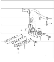 transmission suspension for 996 GT3-1 G96.90 2000-01, 996 GT3-1 G96.93 2001 and 996 GT3-1 G96.96 2004-05 transmission suspension for 996 GT3-1 G96.90 2000-01, 996 GT3-1 G96.93 2001 and 996 GT3-1 G96.96 2004-05