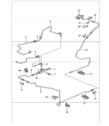 clutch actuation, clutch master cylinder, clutch pipeline 996 GT3-1 1999-05