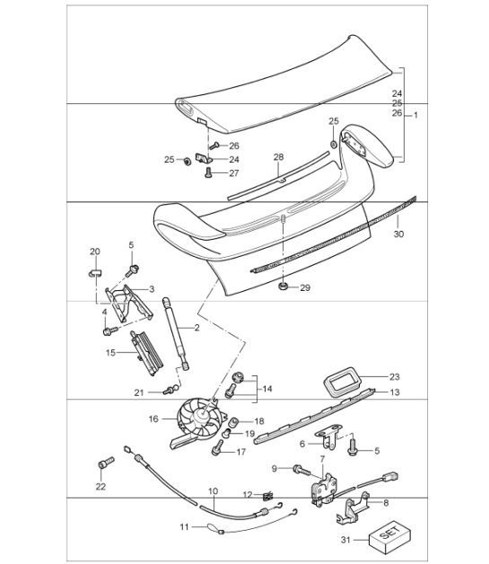 Diagram 803-05 Porsche Cayman GTS 718 4.0L Manual (400 Bhp) Carrozzeria