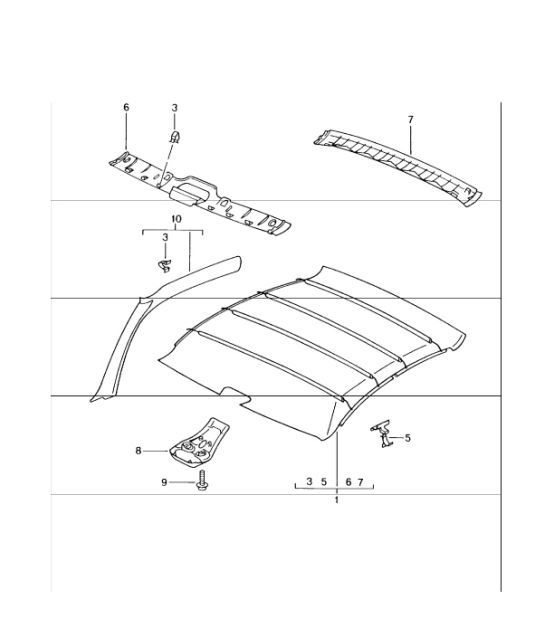 Diagram 807-08 Porsche 996 (911) (1997-2005) Carrocería