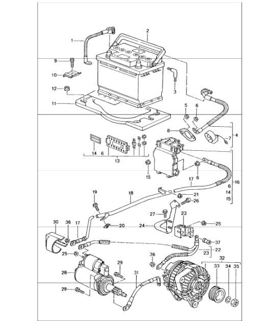 Diagram 902-05 Porsche 997 MKII Turbo 2009>> Electrical equipment