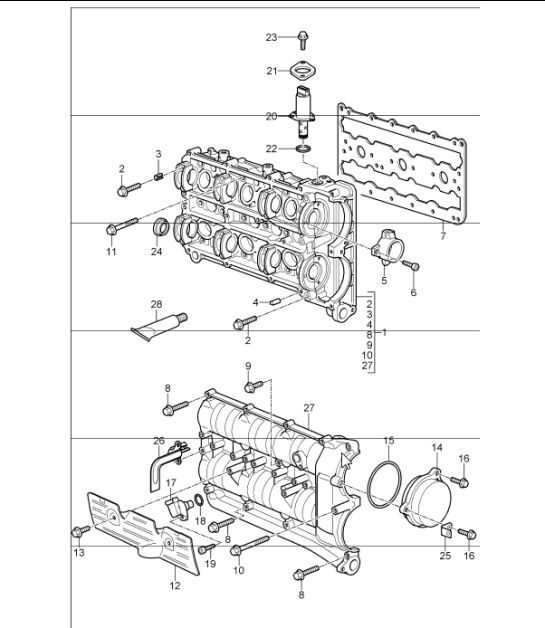Diagram 103-11 Porsche Cayenne S V8 4.2L Diesel 382PS Motor