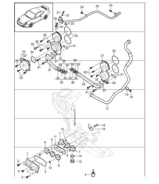 Diagram 104-21 Porsche Cayenne S V8 4.8L Petrol 400HP Engine