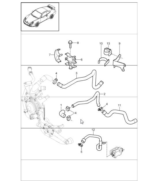 Diagram 105-04 Porsche Cayman 987C/981C（2005-2016 年） 引擎