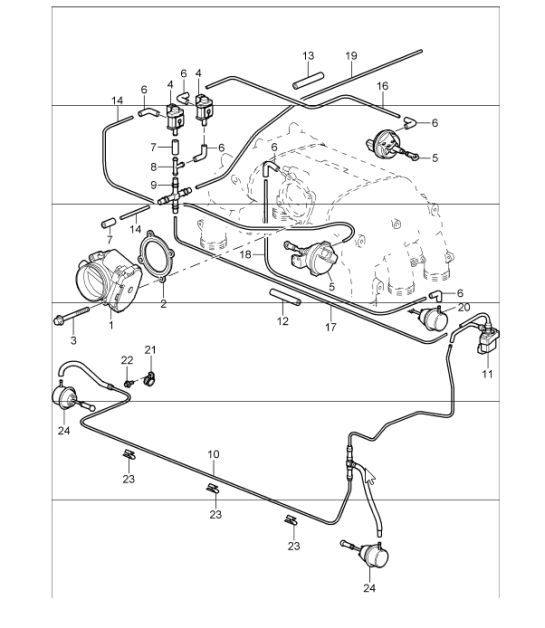Diagram 107-00 Porsche Cayenne Turbo 4.5L 2003>> Motore