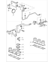 fuel collection pipe 997 GT3 M97.76 2007-09 fuel collection pipe 997 GT3 M97.76 2007-09