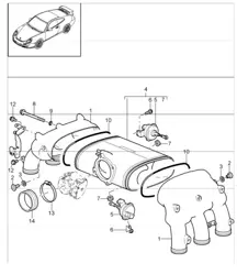 intake distributor 997 GT3 M97.76 2007-09