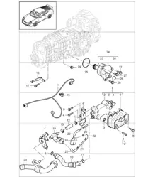 transmission oil cooler, lines and oil pump 997 GT3 RS G97.92 2010 ONWARDS