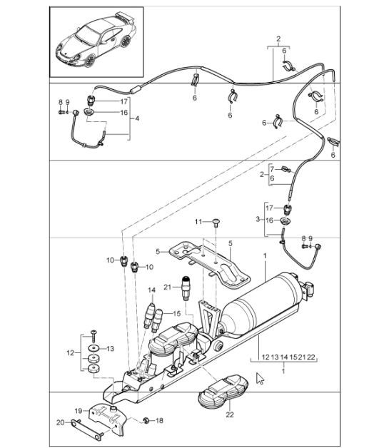 Diagram 402-03 Porsche Macan Turbo 3.6L V6 400马力 前轴、转向 