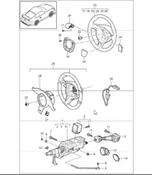 steering outer tube, steering shaft and steering wheels 997 GT3 2007-11