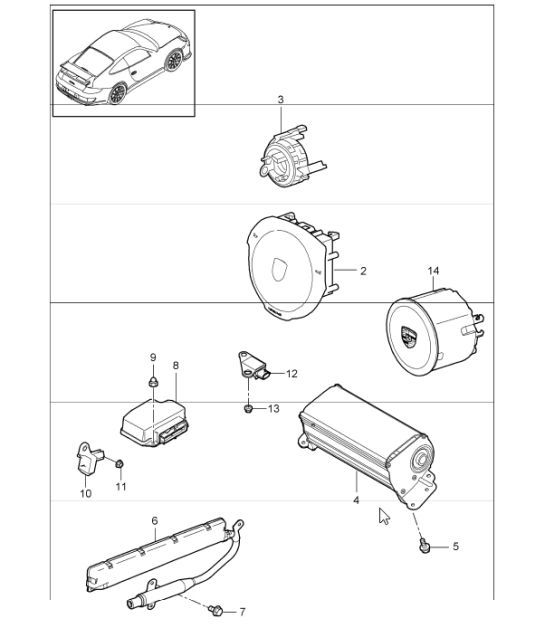 Diagram 403-06 Porsche Macan (95B) MK1 (2014-2018) Front Axle, Steering 