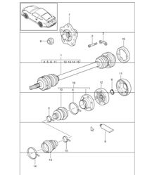 arbre de transmission et moyeu de roue 997 GT3 2007-11