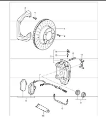 disc brake rear axle 997 GT3 2007-11