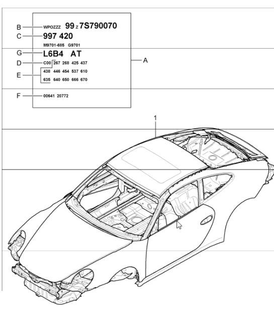 Diagram 801-00 Porsche Cayman 987C/981C (2005-2016) Body