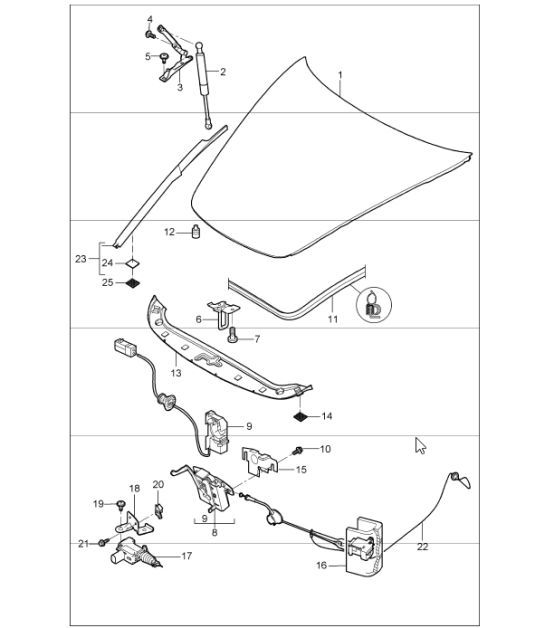 Diagram 803-00 Porsche Cayman GTS 718 2.5L PDK (365 PS) Karosserie