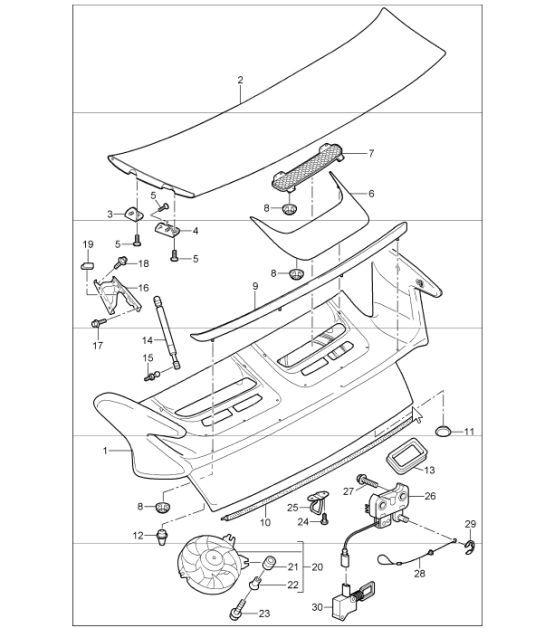 Diagram 803-05 Porsche Cayman 987C/981C (2005-2016) Body
