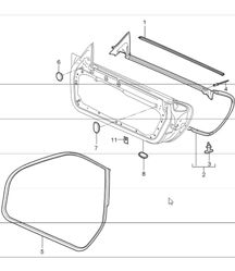 door seal, gasket, windscreen 997 GT 2007-11