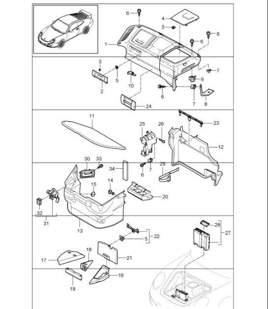 Diagram 807-00 Porsche 991 (911) MK1 2012-2016 Body
