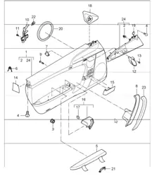 accessoires voor portierpanelen voor auto's met sportstoel (1375/376/377 1378/388/389) 997 GT3 2007-11